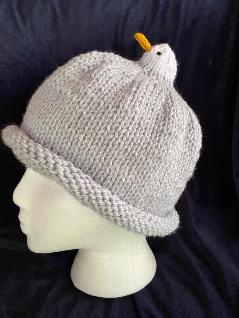 Seagull Hand-Knit Beanie Hat - one size fits all